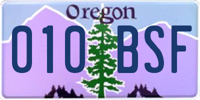 OR license plate 010BSF