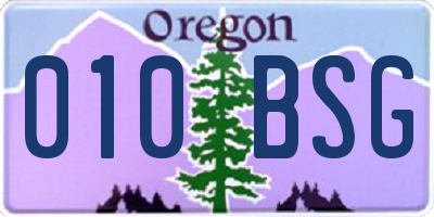 OR license plate 010BSG