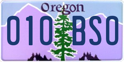 OR license plate 010BSO