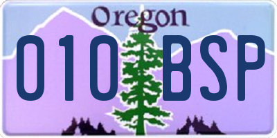 OR license plate 010BSP