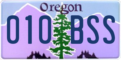 OR license plate 010BSS