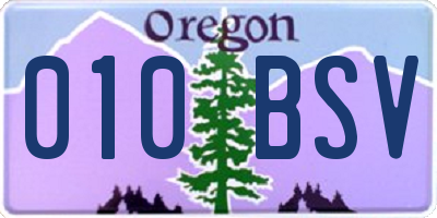 OR license plate 010BSV