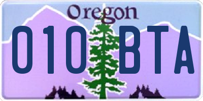 OR license plate 010BTA