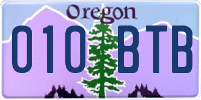 OR license plate 010BTB