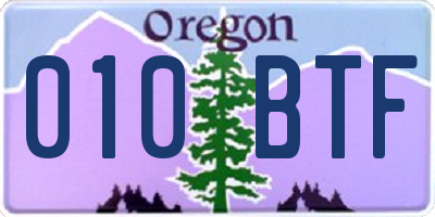 OR license plate 010BTF