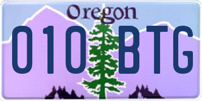 OR license plate 010BTG