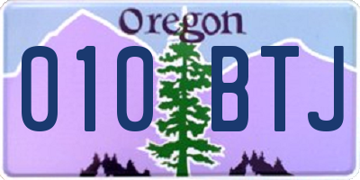 OR license plate 010BTJ