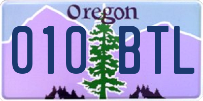 OR license plate 010BTL