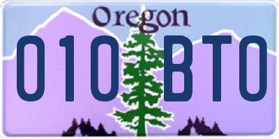OR license plate 010BTO