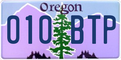 OR license plate 010BTP