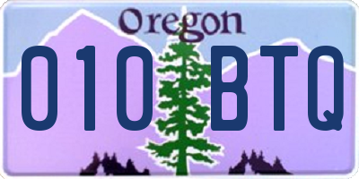 OR license plate 010BTQ