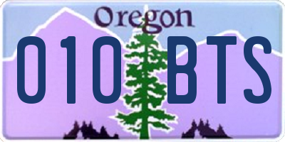 OR license plate 010BTS