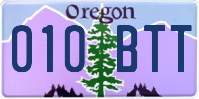 OR license plate 010BTT