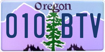 OR license plate 010BTV