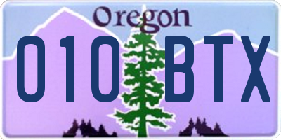 OR license plate 010BTX