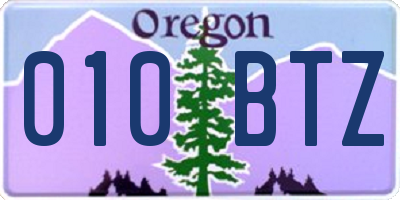 OR license plate 010BTZ