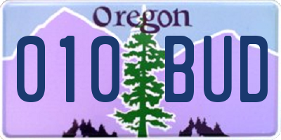 OR license plate 010BUD