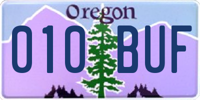 OR license plate 010BUF