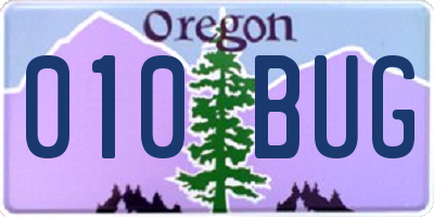 OR license plate 010BUG