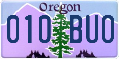 OR license plate 010BUO