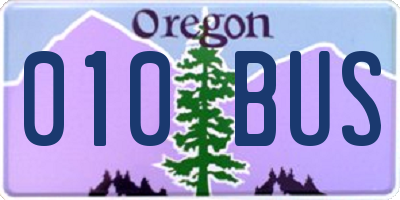 OR license plate 010BUS