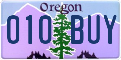 OR license plate 010BUY