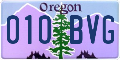 OR license plate 010BVG