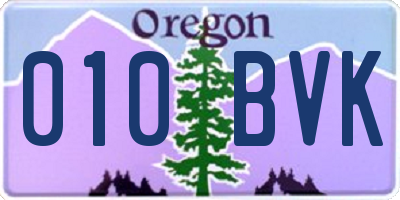 OR license plate 010BVK