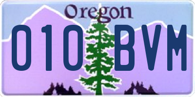 OR license plate 010BVM