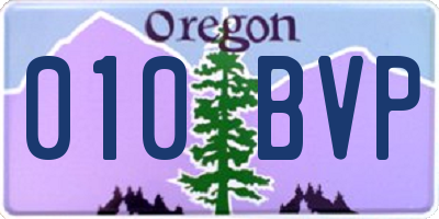 OR license plate 010BVP