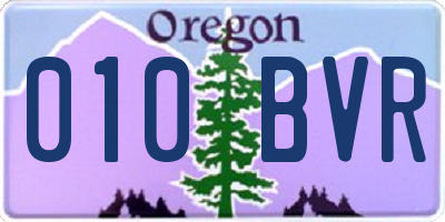 OR license plate 010BVR