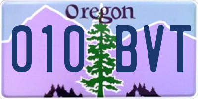 OR license plate 010BVT