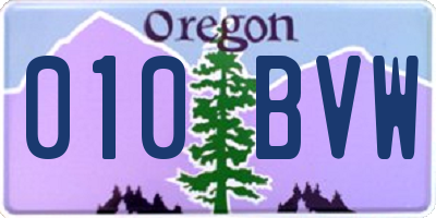 OR license plate 010BVW