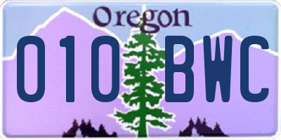 OR license plate 010BWC