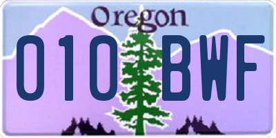 OR license plate 010BWF