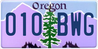 OR license plate 010BWG
