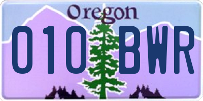 OR license plate 010BWR