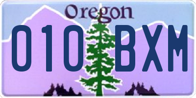 OR license plate 010BXM