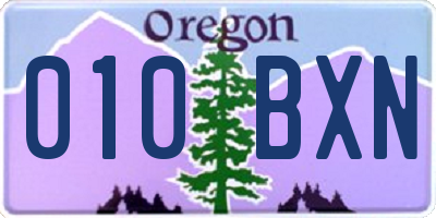 OR license plate 010BXN