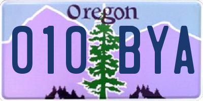 OR license plate 010BYA