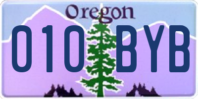 OR license plate 010BYB