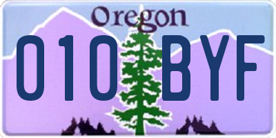 OR license plate 010BYF