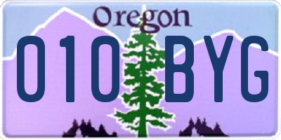 OR license plate 010BYG