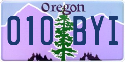 OR license plate 010BYI