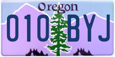 OR license plate 010BYJ