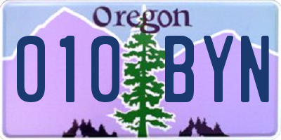 OR license plate 010BYN