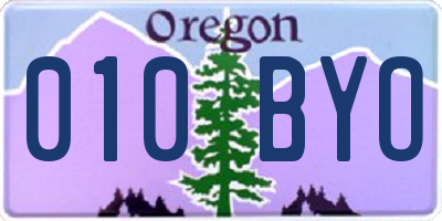 OR license plate 010BYO