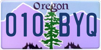 OR license plate 010BYQ