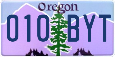 OR license plate 010BYT