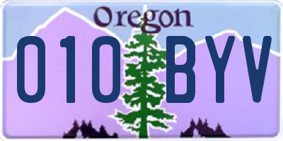 OR license plate 010BYV